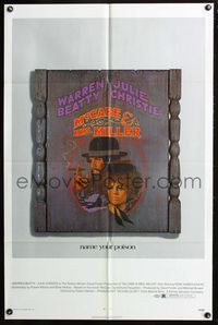 8w533 McCABE & MRS. MILLER 1sh '71 Robert Altman, Warren Beatty, Julie Christie, Amsel art!