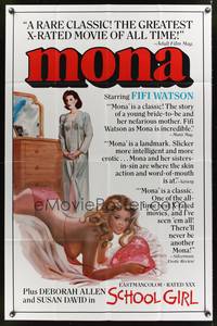 8w545 MONA/SCHOOL GIRL 1sh '70s Fifi Watson, sexy art of barely-clothed girl!