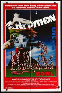 8w548 MONTY PYTHON LIVE AT THE HOLLYWOOD BOWL 1sh '82 great wacky meat grinder image!