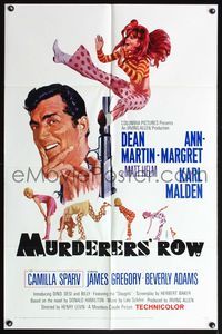 8w556 MURDERERS' ROW 1sh '66 art of spy Dean Martin as Matt Helm, sexy Ann-Margret!