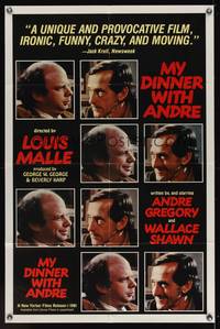8w563 MY DINNER WITH ANDRE 1sh '81 Wallace Shawn, Andre Gregory, Louis Malle directed!