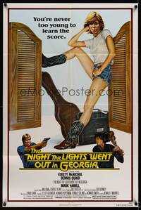 8w580 NIGHT THE LIGHTS WENT OUT IN GEORGIA 1sh '81 Kristy McNichol in cowboy boots learns to score
