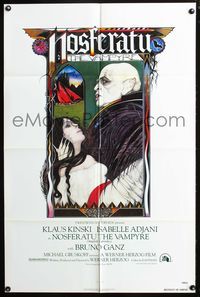 8w593 NOSFERATU THE VAMPYRE 1sh '79 Werner Herzog, Palladini art of vampire Klaus Kinski!