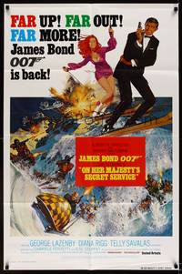 8w620 ON HER MAJESTY'S SECRET SERVICE 1sh R80 George Lazenby's only appearance as James Bond!