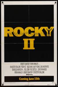 8w696 ROCKY II advance 1sh '79 Sylvester Stallone & Carl Weathers fight in ring, boxing sequel!