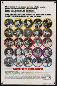 8w712 SAVE THE CHILDREN 1sh '73 Jackson 5, Roberta Flack, Marvin Gaye, plus other greats!