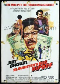 8w758 SLAUGHTER'S BIG RIPOFF 1sh '73 the mob put the finger on BAD Jim Brown!