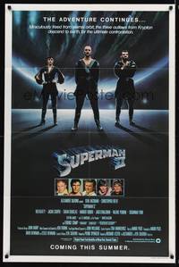 8w823 SUPERMAN II teaser 1sh '81 Christopher Reeve, art of Terence Stamp as General Zod!