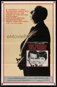 8w898 TROUBLE WITH HARRY 1sh R83 Alfred Hitchcock, John Forsythe & Shirley MacLaine!