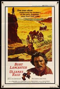 8w909 ULZANA'S RAID 1sh '72 artwork of Burt Lancaster by Don Stivers, Robert Aldrich!