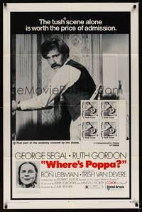8w950 WHERE'S POPPA 1sh '70 Carl Reiner directed comedy, George Segal & Ruth Gordon!