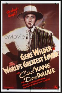 8w980 WORLD'S GREATEST LOVER 1sh '77 most romantic Gene Wilder, great image!