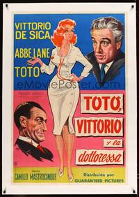 8x171 LADY DOCTOR linen Argentinean '57 art of Vittorio De Sica, Toto & sexy Abbe Lane by Bavon!