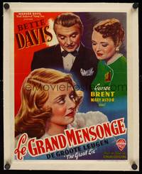 8x203 GREAT LIE linen Belgian '45 Bette Davis,Brent, there are some things a woman has to lie about!
