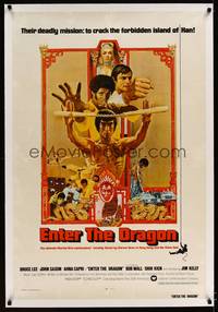 8x310 ENTER THE DRAGON linen int'l 1sh '73 Bruce Lee classic, the movie that made him a legend!