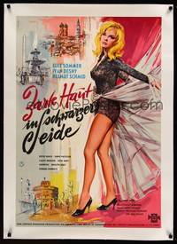 8x125 DANIELLA BY NIGHT linen German '61 full-length art of sexiest Elke Sommer in skimpy outfit!
