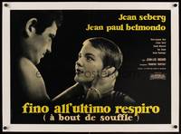 8x079 BREATHLESS linen Italian photobusta '60 Jean-Luc Godard's A Bout de Souffle, Seberg, Belmondo