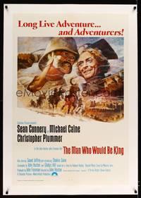 8x379 MAN WHO WOULD BE KING linen int'l 1sh '75 art of Sean Connery & Michael Caine by Tom Jung!