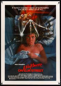 8x396 NIGHTMARE ON ELM STREET linen 1sh '84 Wes Craven, art of Freddy Krueger by Matthew Peak!