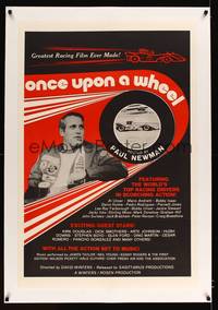 8x403 ONCE UPON A WHEEL linen 1sh '71 race car driver Paul Newman in the greatest racing film ever!