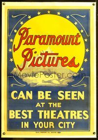 8x406 PARAMOUNT PICTURES linen 1sh '15 classic image of studio logo atop soaring mountain!