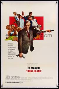 8x414 POINT BLANK linen int'l 1sh '67 Lee Marvin, Angie Dickinson, John Boorman film noir!
