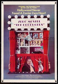 8x416 PRODUCERS linen 1sh '67 Mel Brooks, Zero Mostel & Gene Wilder perform on Broadway!