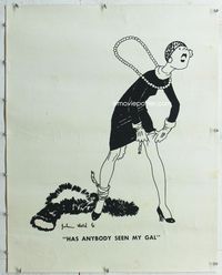 8x029 HAS ANYBODY SEEN MY GAL linen special 27x34 poster '20s John Held Jr. art of flapper girl!