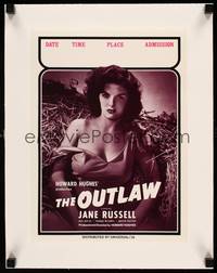 8x024 OUTLAW linen special 10x13 R70s sexiest close up of Jane Russell in the hay, Howard Hughes