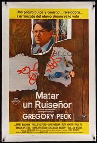 8x477 TO KILL A MOCKINGBIRD linen Spanish/U.S. 1sh '63 Gregory Peck, from Harper Lee's classic novel!