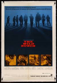8x488 WILD BUNCH linen 1sh '69 Sam Peckinpah cowboy classic, William Holden & Ernest Borgnine!