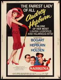 8y103 SABRINA 30x40 R65 sexy Audrey Hepburn is the fairest lady of all, Bogart, Holden