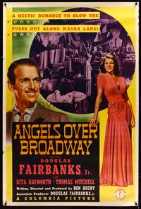 8y111 ANGELS OVER BROADWAY 40x60 '40 sexy full-length Rita Hayworth, Douglas Fairbanks Jr.