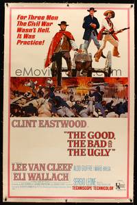 8y108 GOOD, THE BAD & THE UGLY linen 40x60 '68 Clint Eastwood, Lee Van Cleef, Sergio Leone