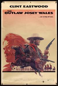 8y125 OUTLAW JOSEY WALES 40x60 '76 Clint Eastwood is an army of one, cool different artwork!