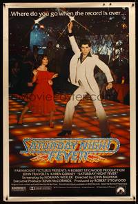8y130 SATURDAY NIGHT FEVER 40x60 '77 best image of disco dancer John Travolta & Karen Lynn Gorney!