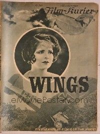 8y169 WINGS German program '27 William Wellman, different images of Clara Bow & Buddy Rogers!