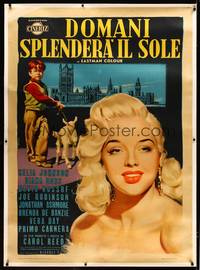 8y194 KID FOR TWO FARTHINGS linen Italian 1p '56 art of sexy Diana Dors by Manno, Carol Reed