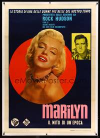 8y197 MARILYN linen Italian 1p '63 different close up of sexy young Monroe, plus Rock Hudson too!