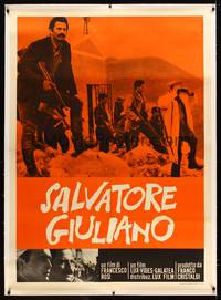 8y201 SALVATORE GIULIANO linen Italian 1p '65 the life & death of Sicily's outstanding outlaw!