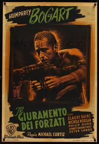 8y176 PASSAGE TO MARSEILLE Italian 1sh '47 cool close up of Humphrey Bogart with machine gun!