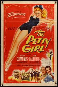 8y097 PETTY GIRL style A 1sh '50 sexiest full-color artwork of Joan Caulfield by George Petty!