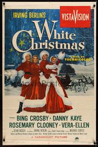 8y101 WHITE CHRISTMAS 1sh '54 Bing Crosby, Danny Kaye, Clooney, Vera-Ellen, musical classic!