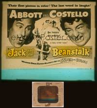 8z117 JACK & THE BEANSTALK glass slide '52 Abbott & Costello, their first picture in color!