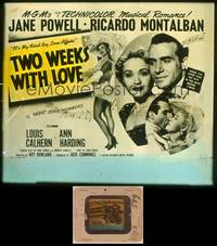 8z145 TWO WEEKS WITH LOVE glass slide '50 full-length image of sexy Jane Powell, Ricardo Montalban