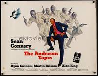9a231 ANDERSON TAPES 1/2sh '71 art of Sean Connery & gang of masked robbers, Sidney Lumet