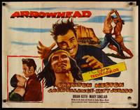 9a238 ARROWHEAD 1/2sh '53 art of Charlton Heston fighting Native American Jack Palance!