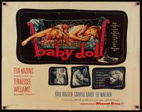 9a242 BABY DOLL 1/2sh '57 Elia Kazan, classic image of sexy troubled teen Carroll Baker!