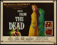 9a243 BACK FROM THE DEAD 1/2sh '57 Peggie Castle lived to destroy, cool sexy horror art & image!