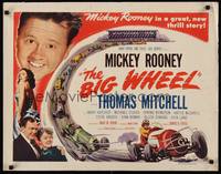 9a270 BIG WHEEL style B 1/2sh '49 cool car racing artwork, Mickey Rooney!